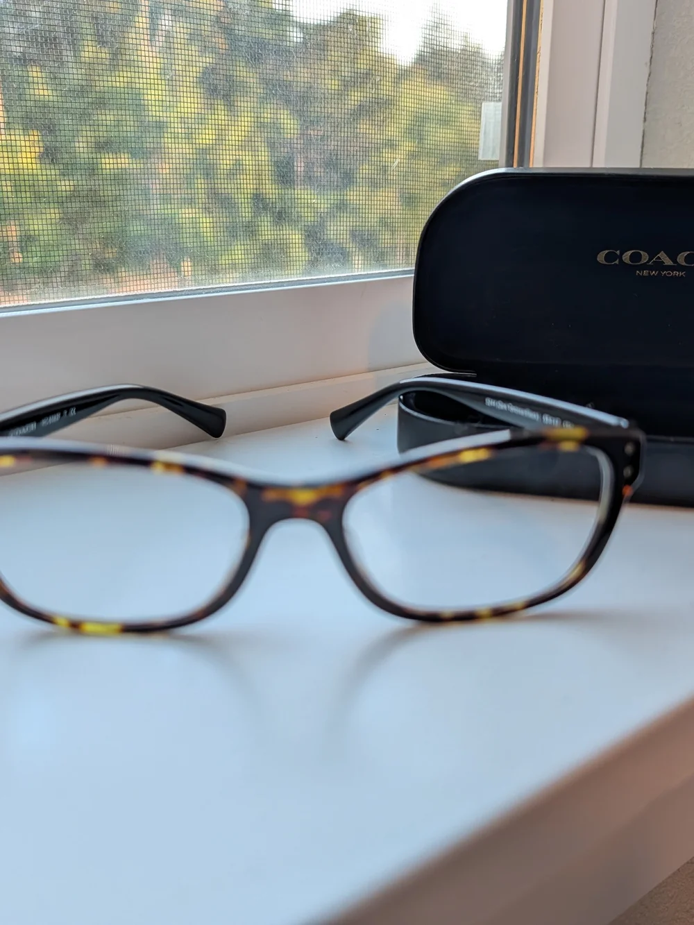 Coach Men’s Black/Gray Eyeglass Frames - Coach Logo Accent